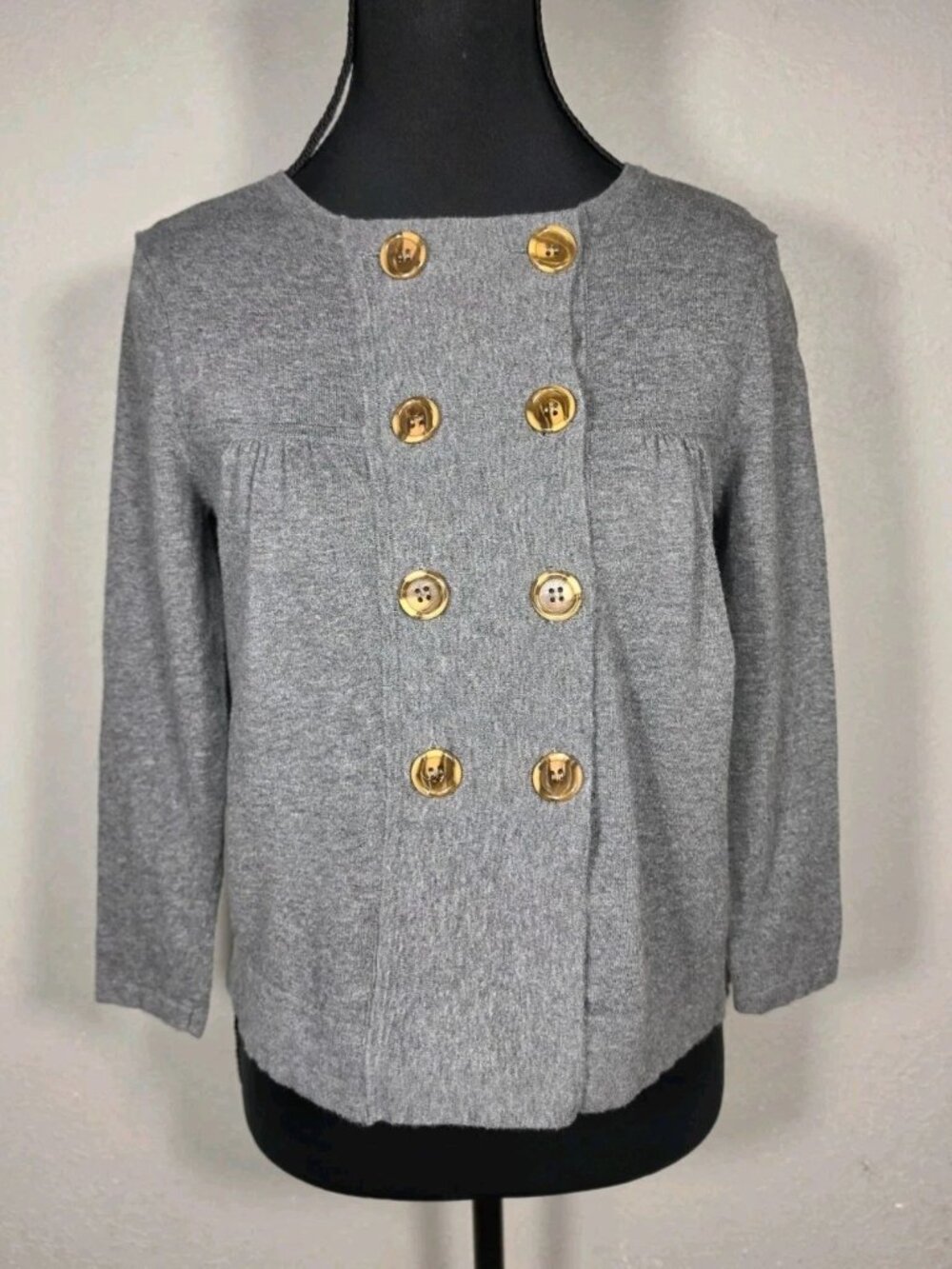 Ann Taylor Loft Petites Women's Grey Long Sleeve Button Down Cardigan Size XSP